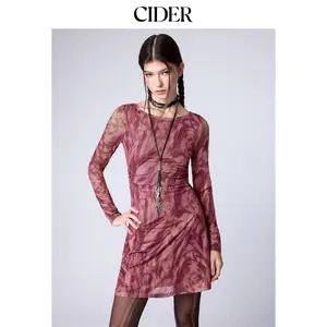 Cider [size 0-26] Mesh Boat Neck Abstract Tie Dye Backless Mini Dress SummerFinds