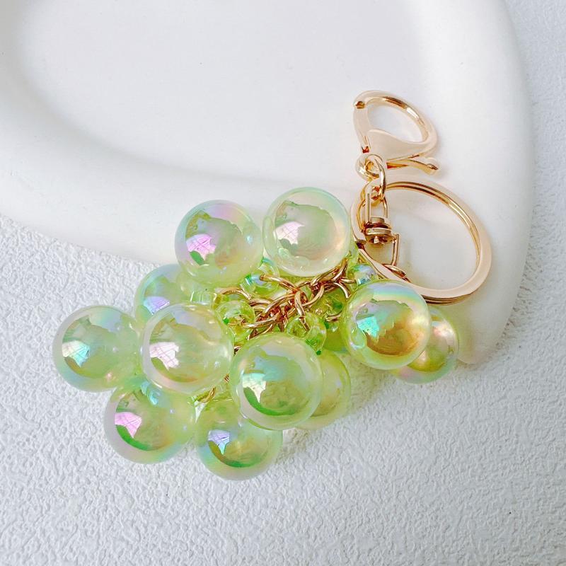 2PCS/3PCS/5PCS Grape Keychains, Creative Cute Bubble Jelly Grape Cluster Keychain Emulational Fruit Car Key Students' School Bag Pendant Gift