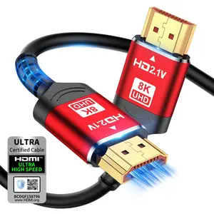 8K 10K HDMI 2.1 Cable 48Gbps, Certified Ultra High Speed HDMI ®     Cable Braided Cord-4K@120Hz 8K@60Hz, DTS:X, HDCP 2.2 & 2.3, HDR 10 Compatible with Roku TV/PS5/HDTV/Blu-ray