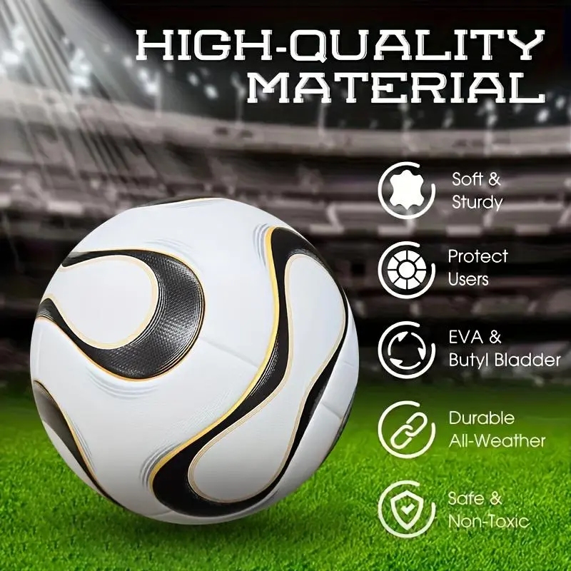 High-Durability Size 5 Soccer Ball, Seamless Bonded PU Material Football, Protective And Wear-Resistant, Ideal Choice for Adult Training And Competition