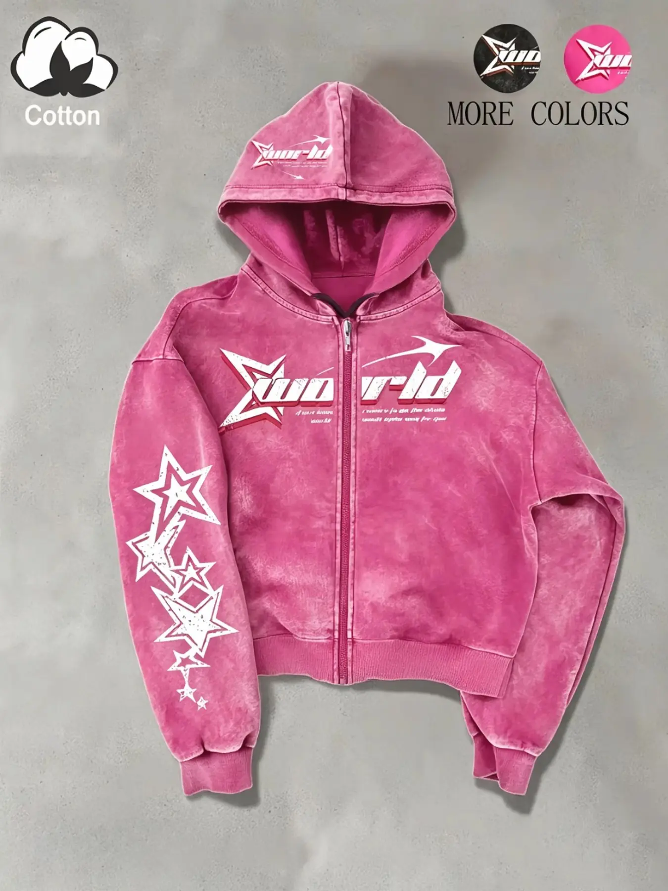 Trendy Men's Letter Star Print Hoodie, Graphic Hoodies, Casual Loose Cotton Pullover, Street Style Daily Wear, All Seasons, Without Button or Zipper