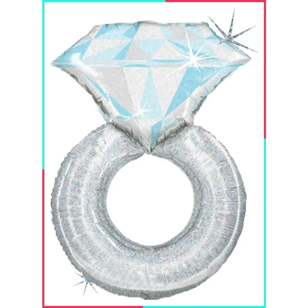 Sparkling Diamond Ring Jumbo 38" Foil Engagement Party Bridal Shower Balloon