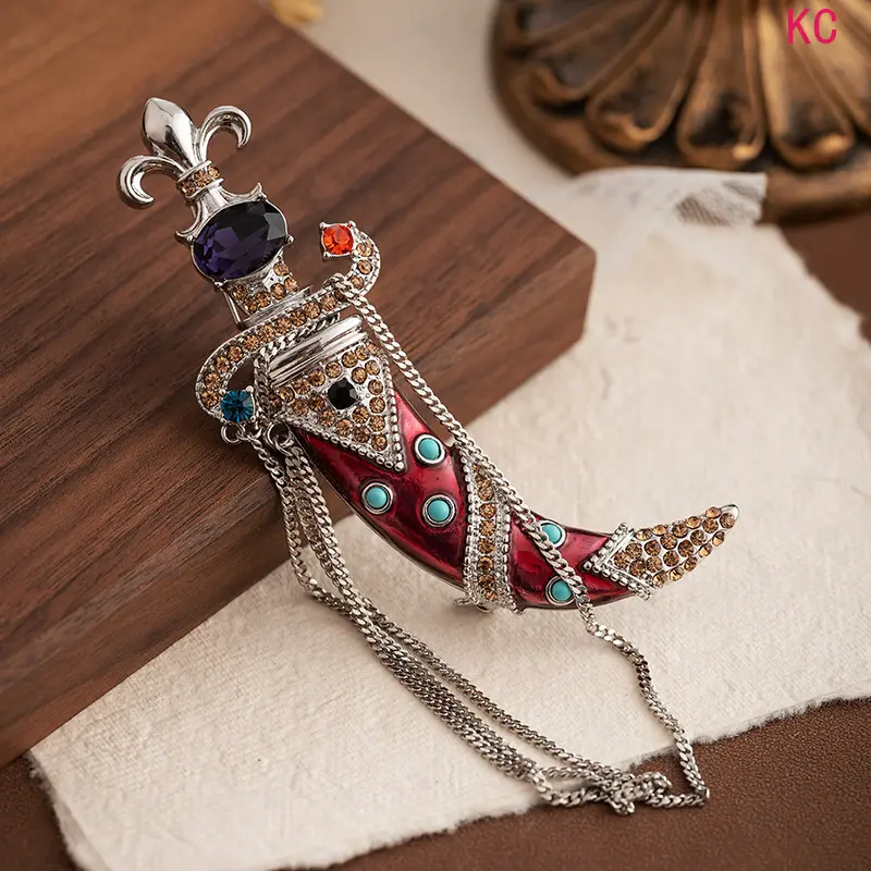 Vintage Dagger Brooch, Creative Court Style Clothing Accessories For Women Daily Unique Outfit Matching