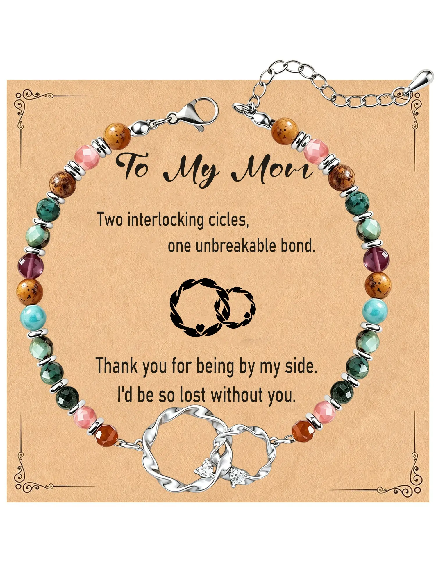 Christmas Gifts for Women Bracelet, Interlocking Circle Design, Friendship Bracelet, Birthday Gift, Skin-Friendly, Everyday Wear