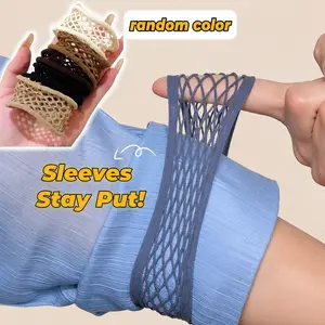 5pcs Adjustable Non-Slip Sleeve Garters Set, Unisex Seamless Shirt Cuff Tightener, Elastic Reusable Quick Fastening Tool for Suits, Shirts, Hanfu