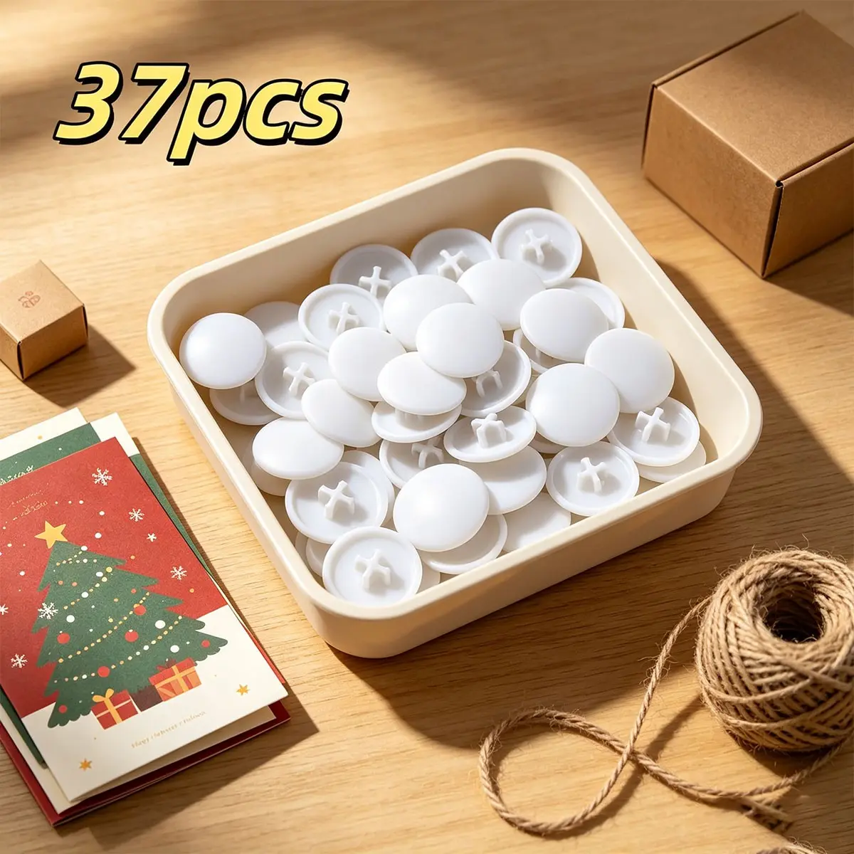 37pcs / Screw Caps, Universal Cross-Screw Plastic Covers, Easy Install, Durable, DIY Furniture Decor, Modern Hardware
