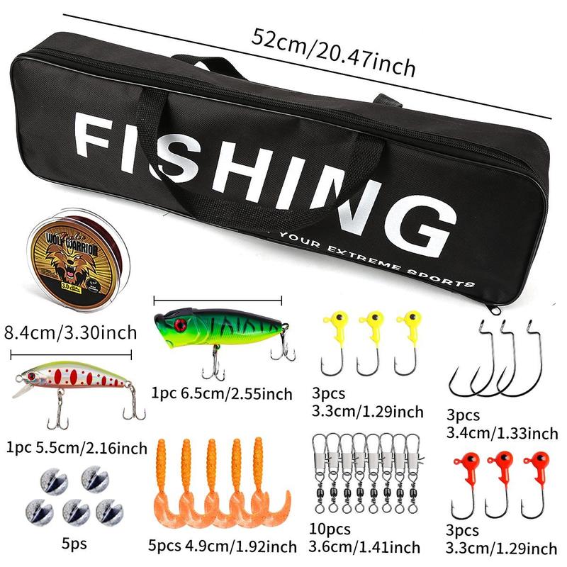 Fishing Rod & Reel & Accessories Set, Portable Fishing Rod & Reel & Box & Bag, Fishing Accessories for Outdoor Fishing, Fishing Gear Set