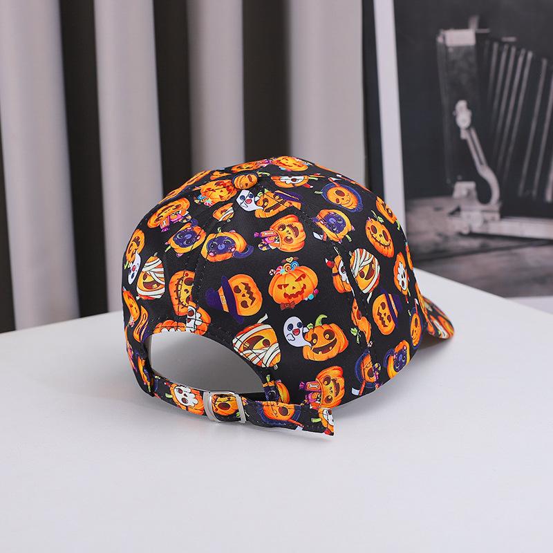 New cross-border Halloween baseball cap, outdoor casual sun hat for women, fashionable and versatile, popular printed duckbill cap