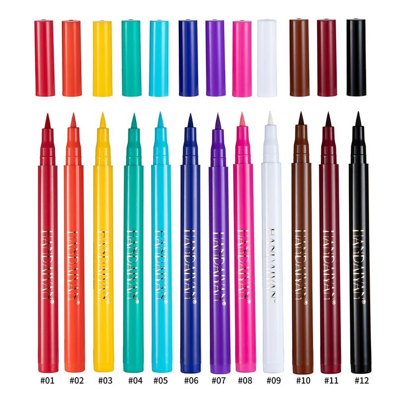 Easy Coloring Long Lasting Liquid Eyeliner, Quick Drying Eyeliner Liquid Liner Pen, Stage & Cosplay Rainbow Eyeliner