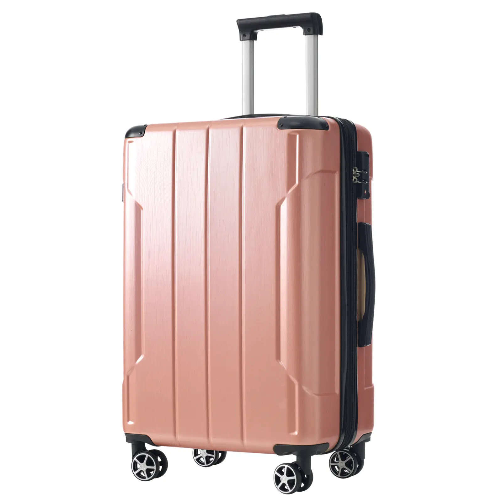 Nokaa Hardshell Luggage 28 Inch Checked Suitcase Lightweight ABS Expandable Travel Bag with Double Spinner Wheels, Rose Pink, Large Capacity Rolling Suitcase for Business Trip Vacation