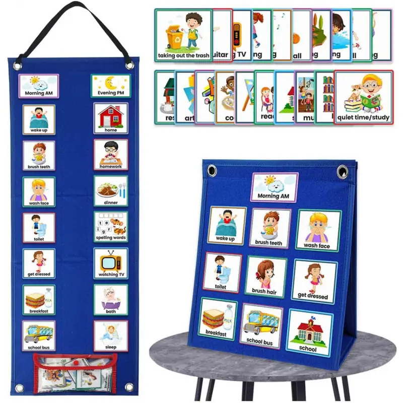 70PCS Visual Schedule Cards for Kids - Daily Routine & Chore Chart Set, Autism Learning Materials, Visual Behavior Management Tool for Home and School, Classroom Supplies