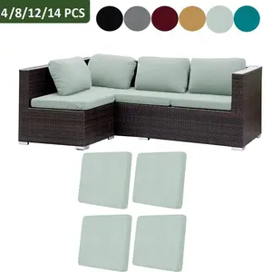 4/8/12/14 Piece Set High Elasticity Outdoor Sofa Cushion Covers, Soft Washable Touch, All-Seasons, Fashionable and Durable
