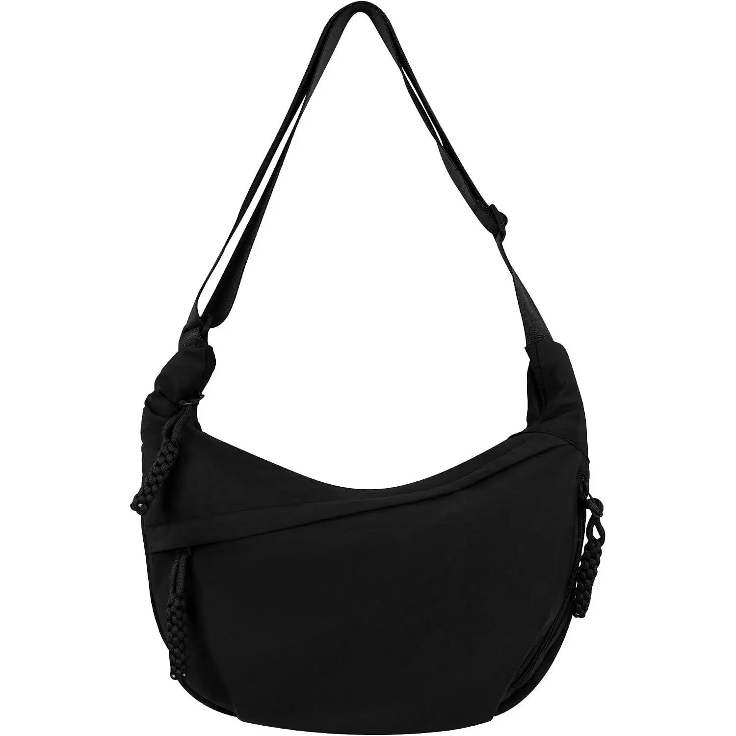 Lightweight Nylon Hobo Bag for Women Men Small  Bag Crescent Crossbody Bag with Adjustable Strap Casual Bag