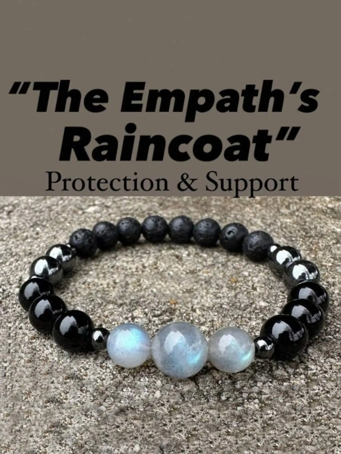 8mm Black Tourmaline And Moonstone Bead Bracelet , Absorb Negativity , Healing Empathy , Brings Peace To The Environment , Yoga Meditation Jewelry