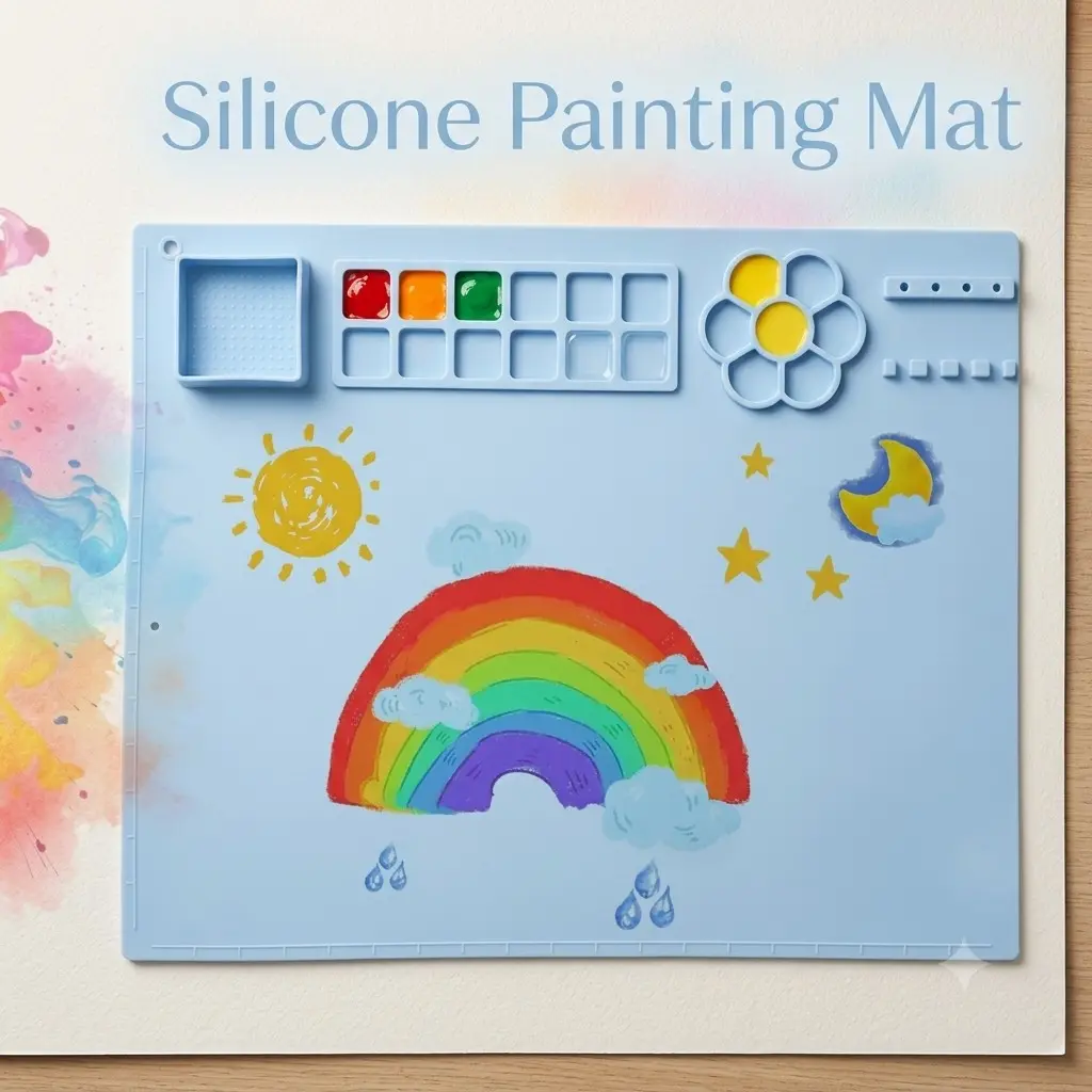 Multipurpose Versatile Silicone Art Craft Mat for Painting Drawing & Clay | Washable Non-Toxic Durable Pad | Easy to Clean Creative DIY Gift for Beginners & Artists