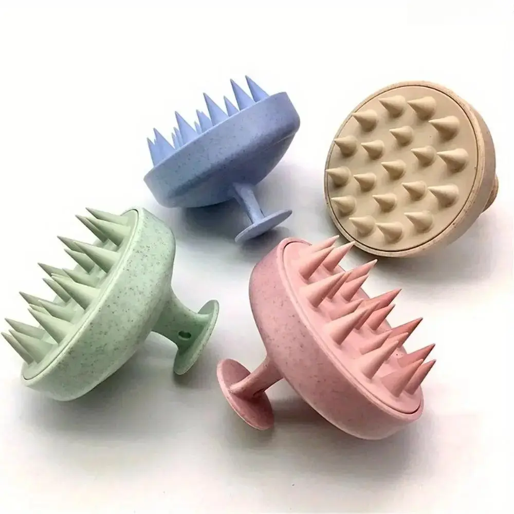 4Pcs Silicone Shampoo & Body Massage Brush Set, Dual-Use Scalp & Bath Shower Brush for Salon, Home Hair Washing & Relaxation