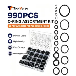 Tool Verse| 990PCS Nitrile Rubber O-Ring Assortment Kit, 20 Sizes Universal NBR Rubber Seal Gasket Washers, Oil Resistant O Rings for Plumbing, Automotive AC, Faucet, Water Pipe, Hydraulic Machinery#ORingKit#PlumbingRepair#AutoACRepair#HomeDIYTools