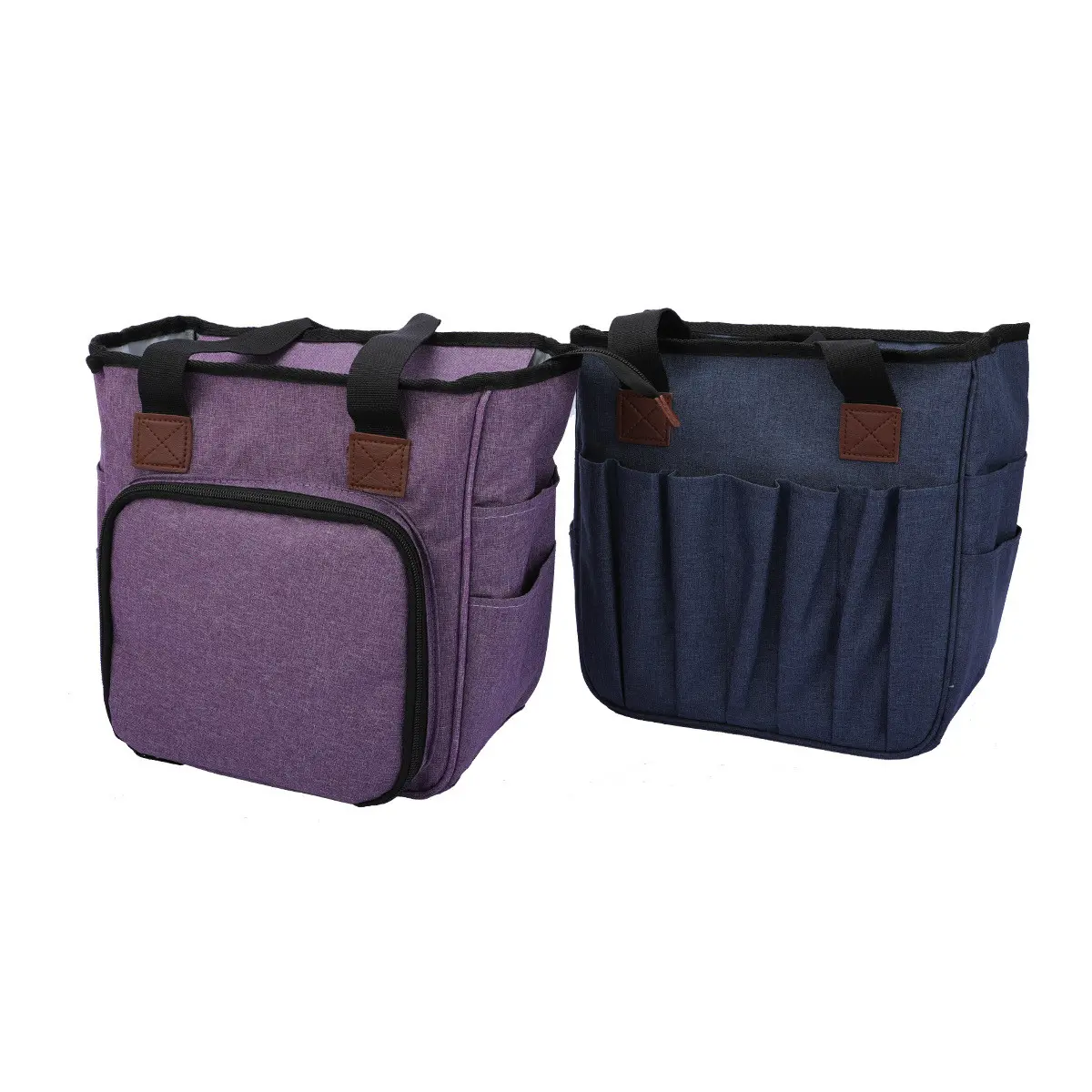 Yarn Storage Bag with Multiple Pockets, Large Crochet and Knitting Organizer Tote for Yarn, Hooks, Needles and Craft Supplies