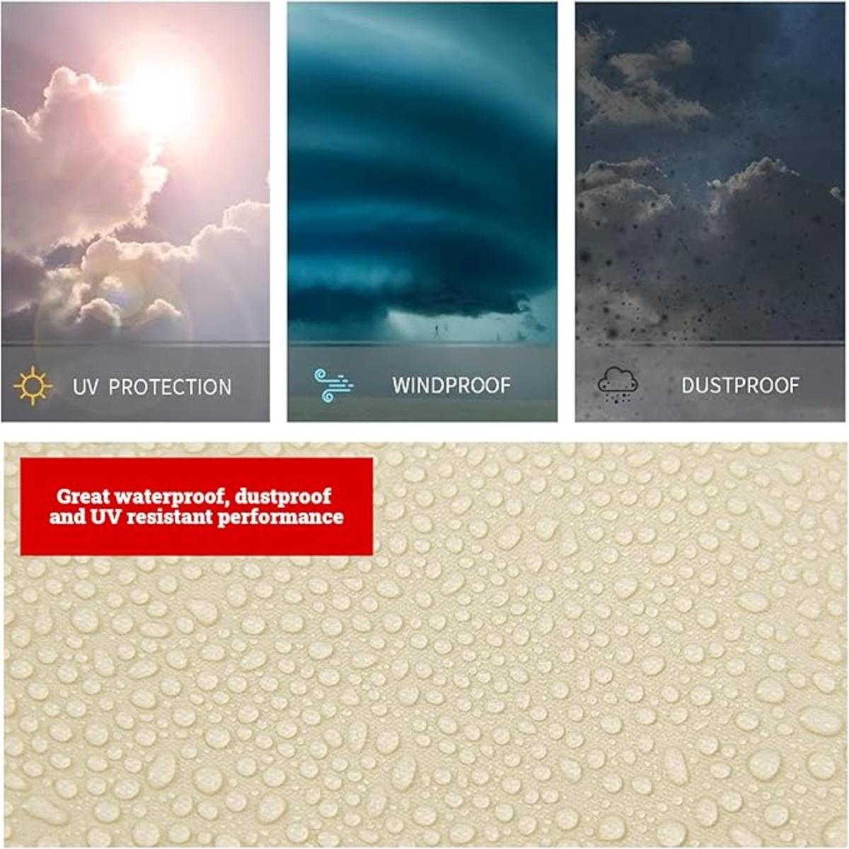 2 Pack Zero Gravity Folding Chair Cover 420D Outdoor Folding Recliner Chair Covers Waterproof Patio Lawn Furniture Protector 32" x 37" Beige