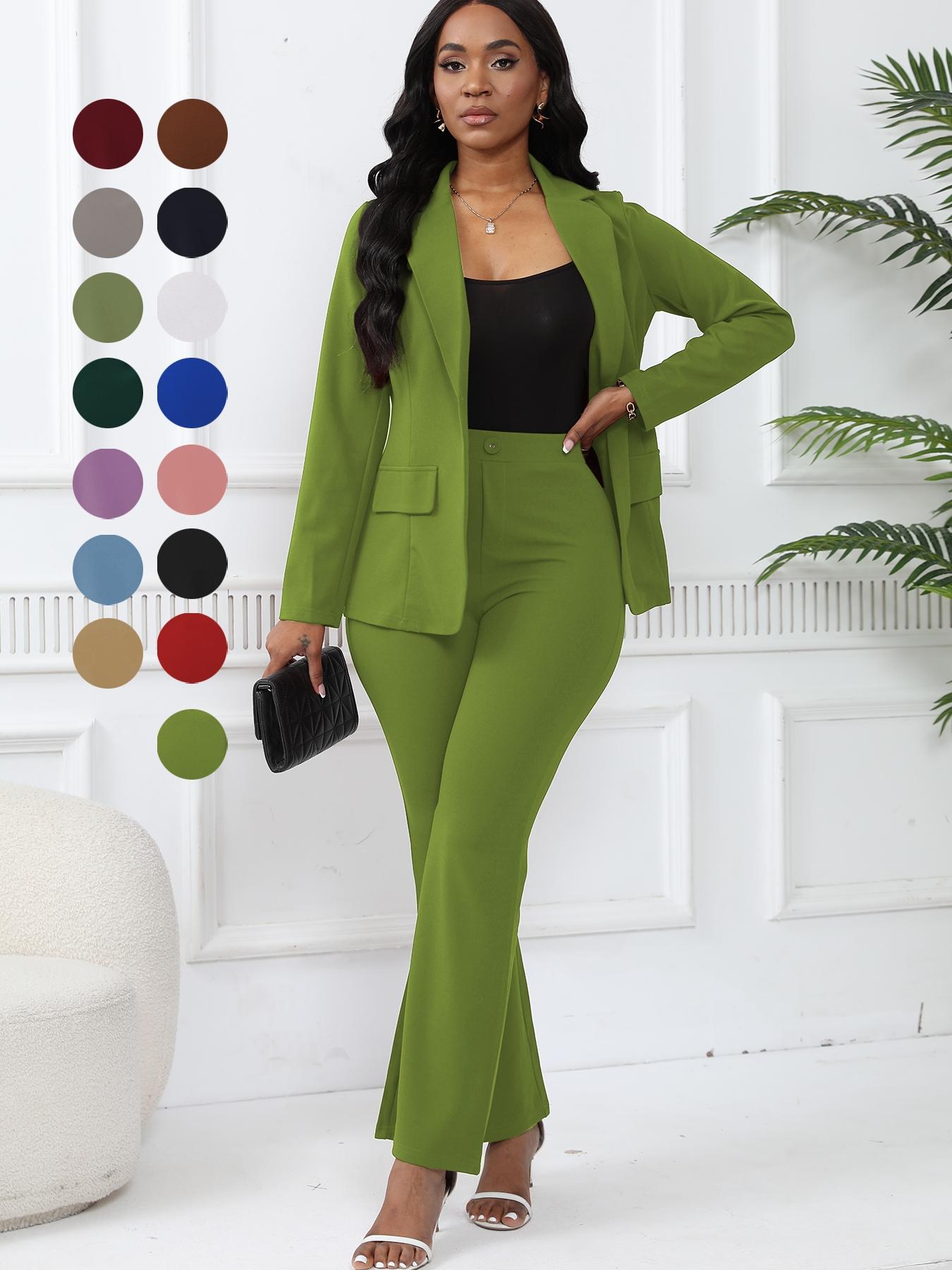 New Women's Elegant 2-Piece Suit Set, Long Sleeve Slim Fitted Blazer with Matching Trousers, Stylish Office Wear for Modern Women, Business Casual Outfits