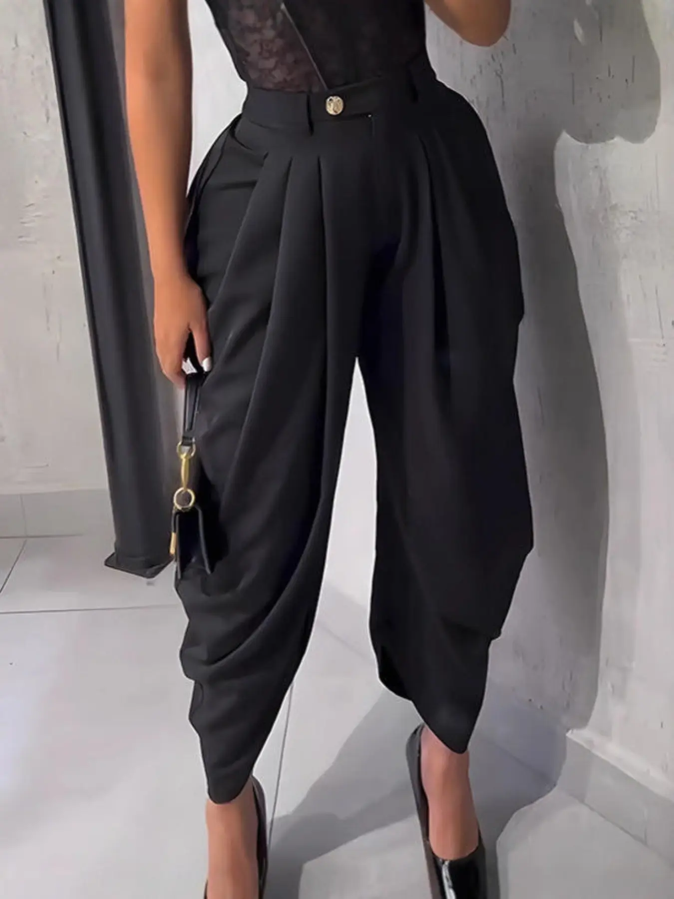 Women's Casual Wide Leg High Waisted Pants, Four-Season Front Pleat Design, Flattering Fit, Modern Style, Daily Wear & Vacation