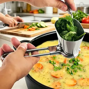 Manual Herb Chopper - a Heavy-Duty Stainless Steel Kitchen Cutter with a Pull Cord, Portable Handheld Food Processor Suitable for Herbs, Garlic, Onions, Vegetables, Nuts, Cilantro, And Parsley - No Electricity Required