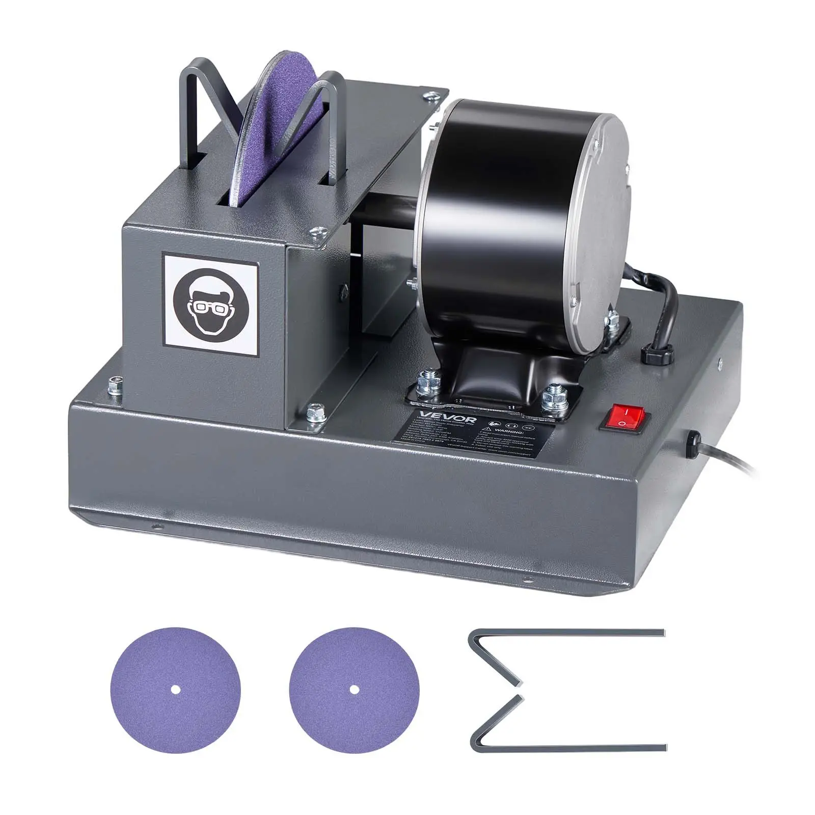 【Summerfinds】VEVOR Lawn Mower Blade Sharpener, 1/3HP Lawnmower Blades Grinder with 7" Ceramic Grinding Wheel, 30 °   or 40 °   Blade Sharpening Machine for High Lift, Low Lift, Gator & Flat Blades