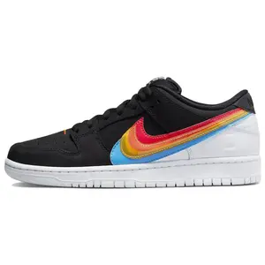 Polaroid x Nike Dunk SB Pro QS Beyond the Rainbow Leather Suede Black Rainbow Low-Top Unisex Sneakers Verifiable, with credentials and supporting global authentication