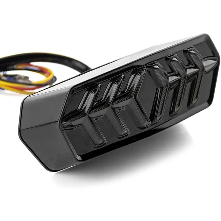 LED Integrated Motorcycle Brake Light with Brightening Function, Flowing Turn Signals, High Quality Materials, Modern Black Design - Compatible with GROM MSX125/SF, CBR650F, CTX700, CTX700N Motorcycles, Lamps, Car Lighting