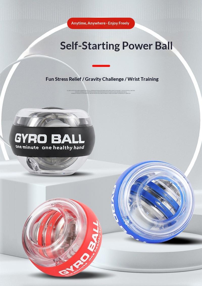 Self-Starting Gyro Ball – Arm Strength & Grip Strengthener in One, Adjustable Resistance Forearm Trainer, Portable Hand Exercise Ball for Muscle Building, Stress Relief & Carpal Tunnel Relief