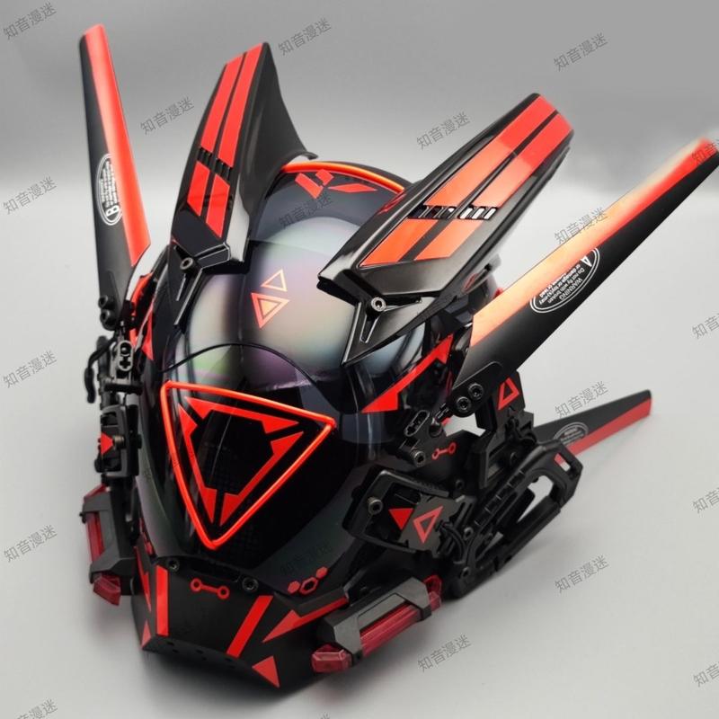 Cyberpunk Mask Iron Warrior Helmet Cosplay Men's Mecha Luminous Full Face Hood Tactical Mask Cyberpunk Mask Iron Warrior Helmet Cosplay Men's Mecha Luminous Full Face Hood Tactical Mask