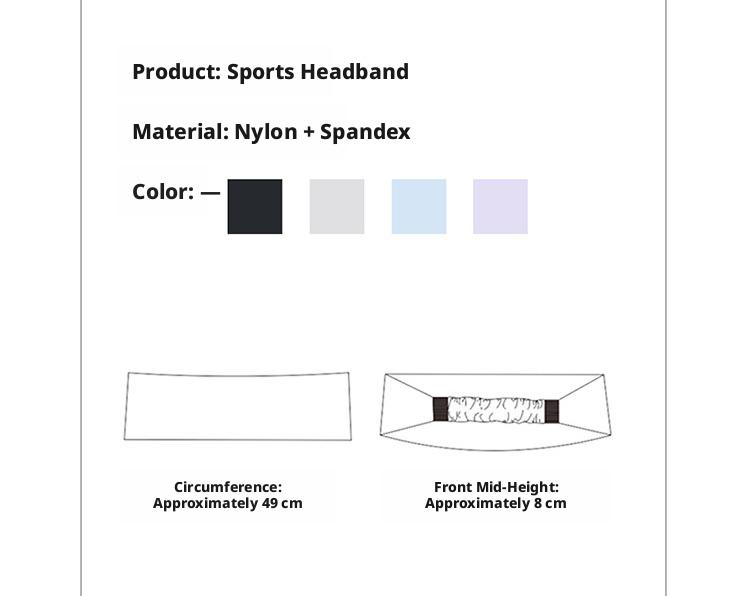 Men's and women's fitness sports headbands, sports hairbands, badminton, outdoor cycling, men's and women's anti-sweat bands, aerobic fitness yoga, widened sweat-absorbing headscarves