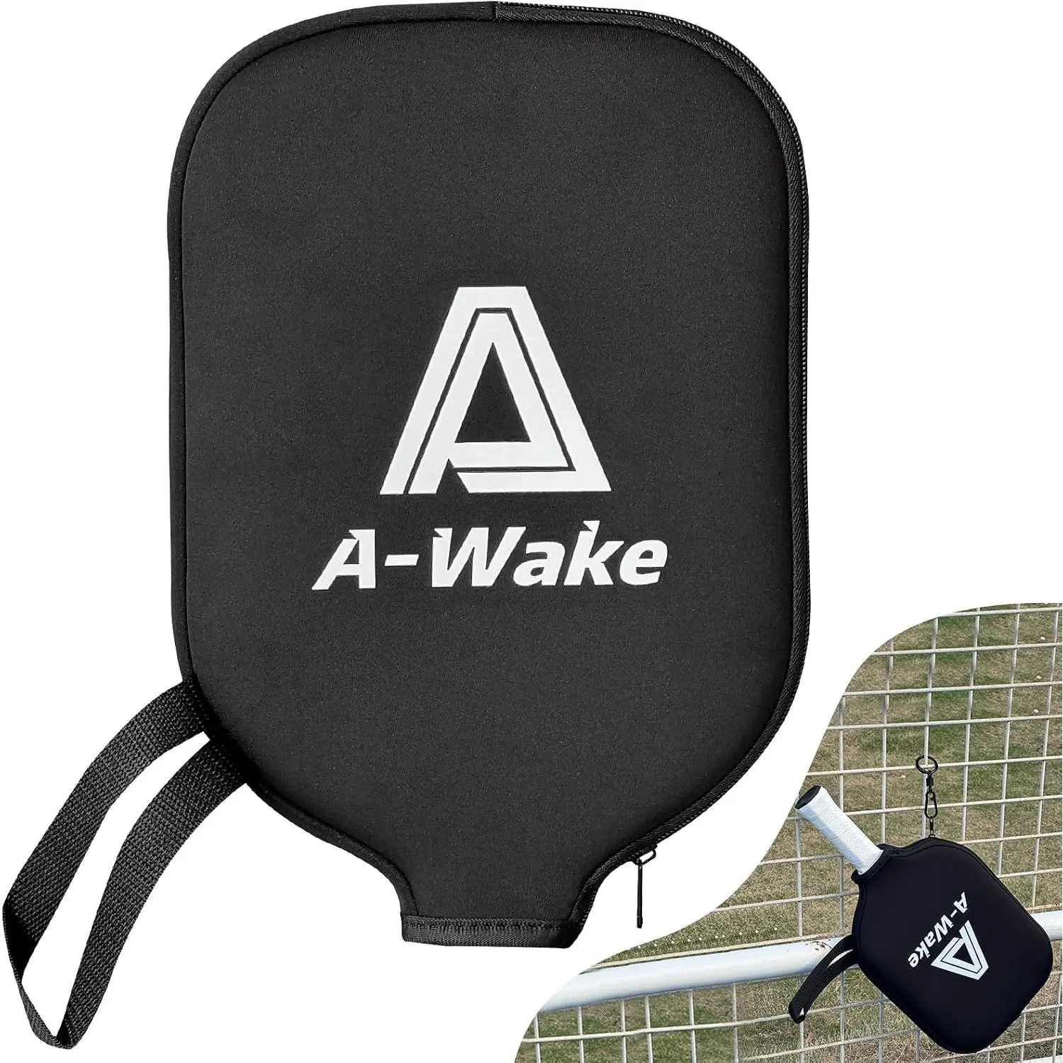 Pickleball Paddle Cover Neoprene Protective Storage Case with Carabiner Hook Waterproof Shock Resistant Portable Pouch for Outdoor Court Sports Fits Standard Elongated Pickleball Rackets for Men Women Players