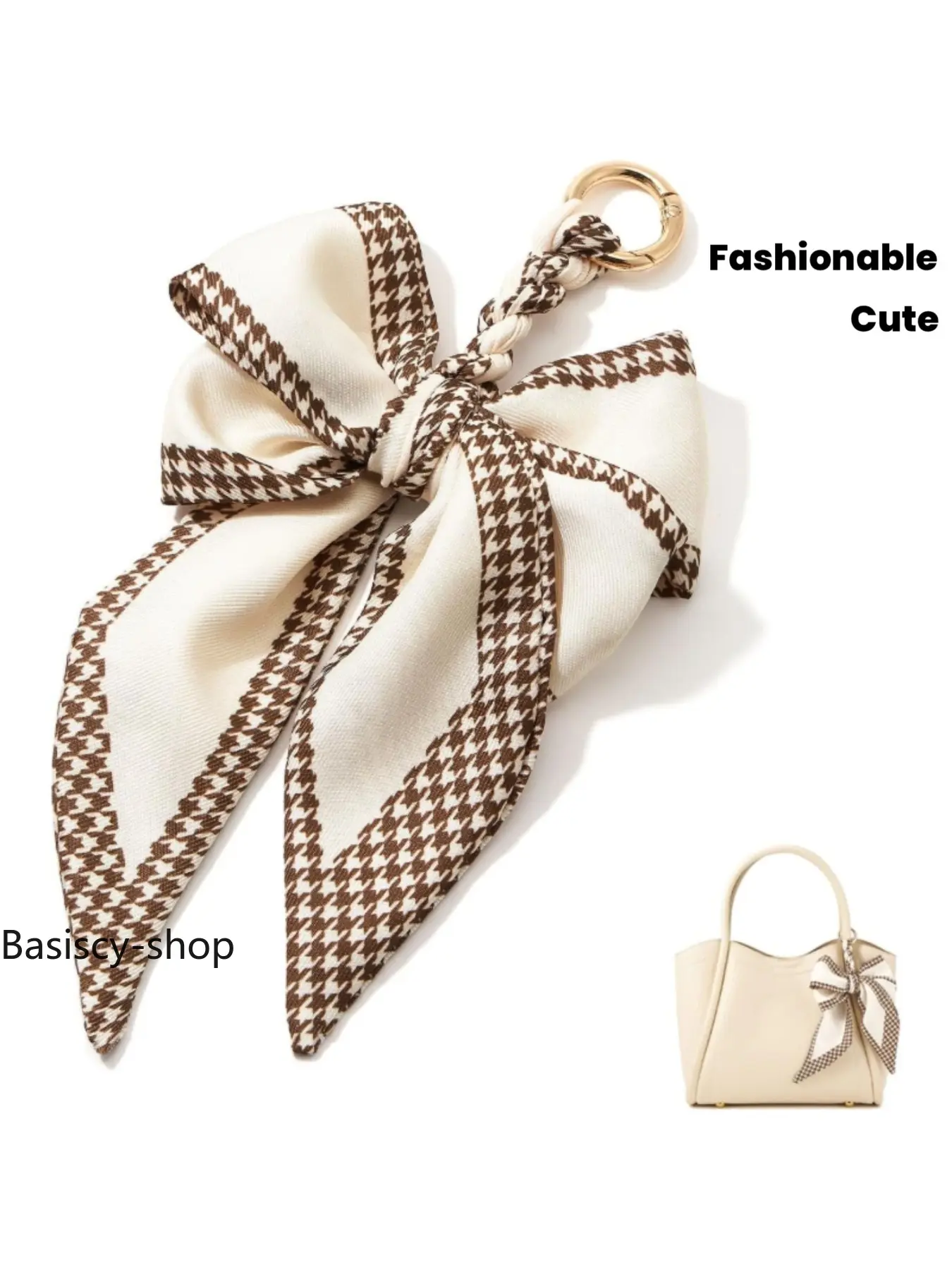 Cute Bag Charm Keychain & Scarf Accessory for Women, Trendy Decor for Handbags & Tote Bags