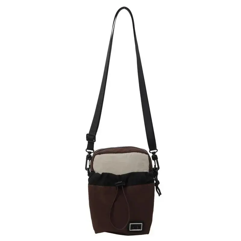 Lightweight Mini Canvas Leather Crossbody Phone Bag Adjustable Strap Compact Plain Satchel Daily Travel Women Purse