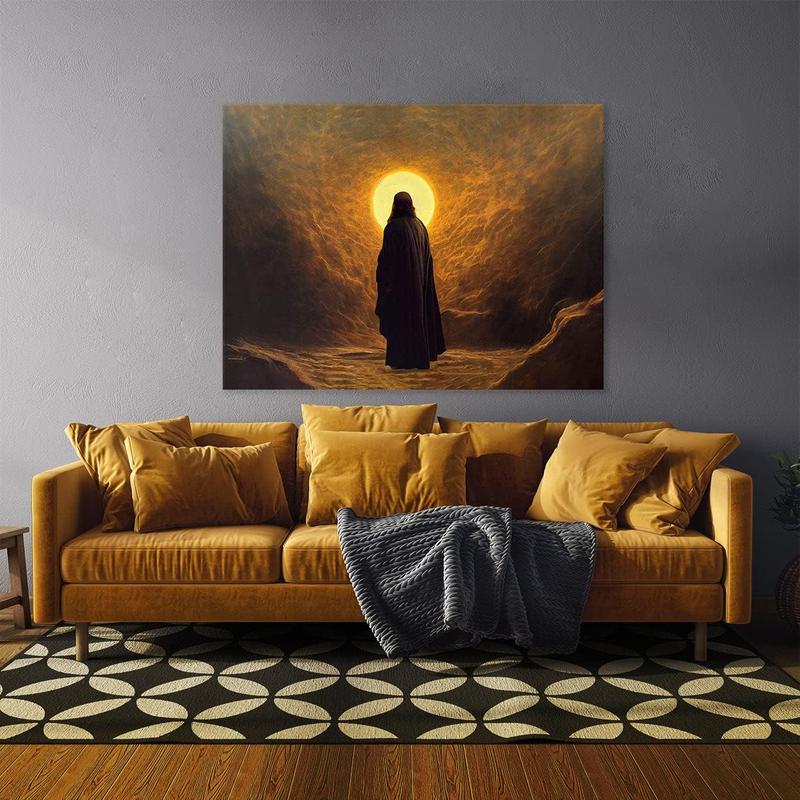 1 Count Sense Canvas Jesus 1 Canvas Art - Home Decor Wall Art Print Poster Painting Large 16x12inch Frameless