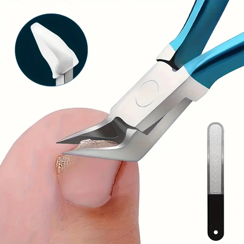 2 Stainless Steel Embedded Nail Clippers, Modern Style Nail Clippers, with Nail Files, Straight Blades, Odorless, Professional Foot Trimming Tools, Suitable for Removing Thick Nails and Dead Skin, Suitable for Both Men and Women