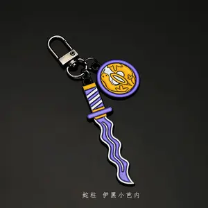 Demon Slayer Kanroji Mitsuri Tokitou Muichirou Iguro Obanai High Value Creative Metal Keychain Boy Backpack Pendant Decoration
