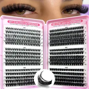304050+6080100dmix Dense Wispy False Lashes, 0.07mm D Curl, Mixed Lengths 8-16mm, Reusable Natural Soft Lashes for Any Style