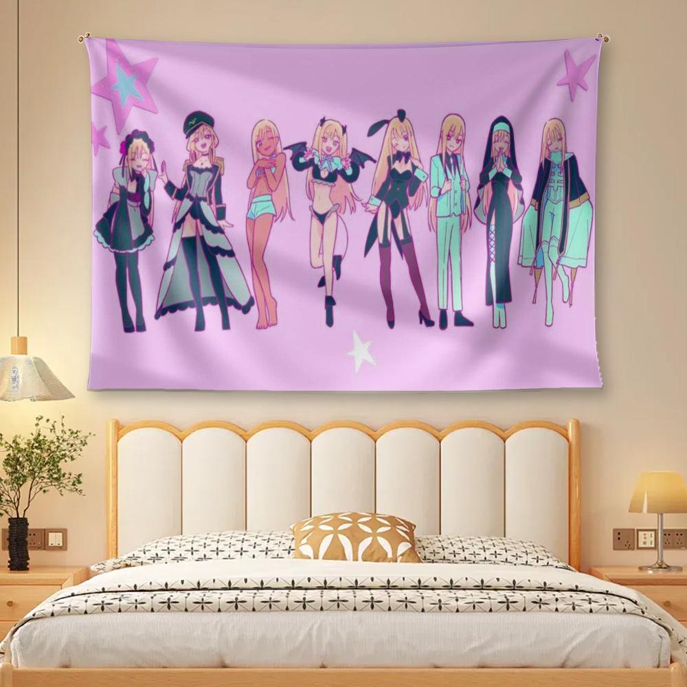 1-piece anime tapestry suitable living room, bedroom, office decoration - horizontal hanging featuring beautiful ED scenes and role-playing styles. Brightly colored polyester poster designed specifically anime fans. Durable horizontal hanging design