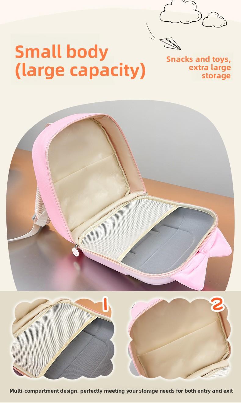 Kindergarten and primary school student backpack with sweet bow, lightweight eggshell double-shoulder bag for boys and girls, new trendy children's backpack