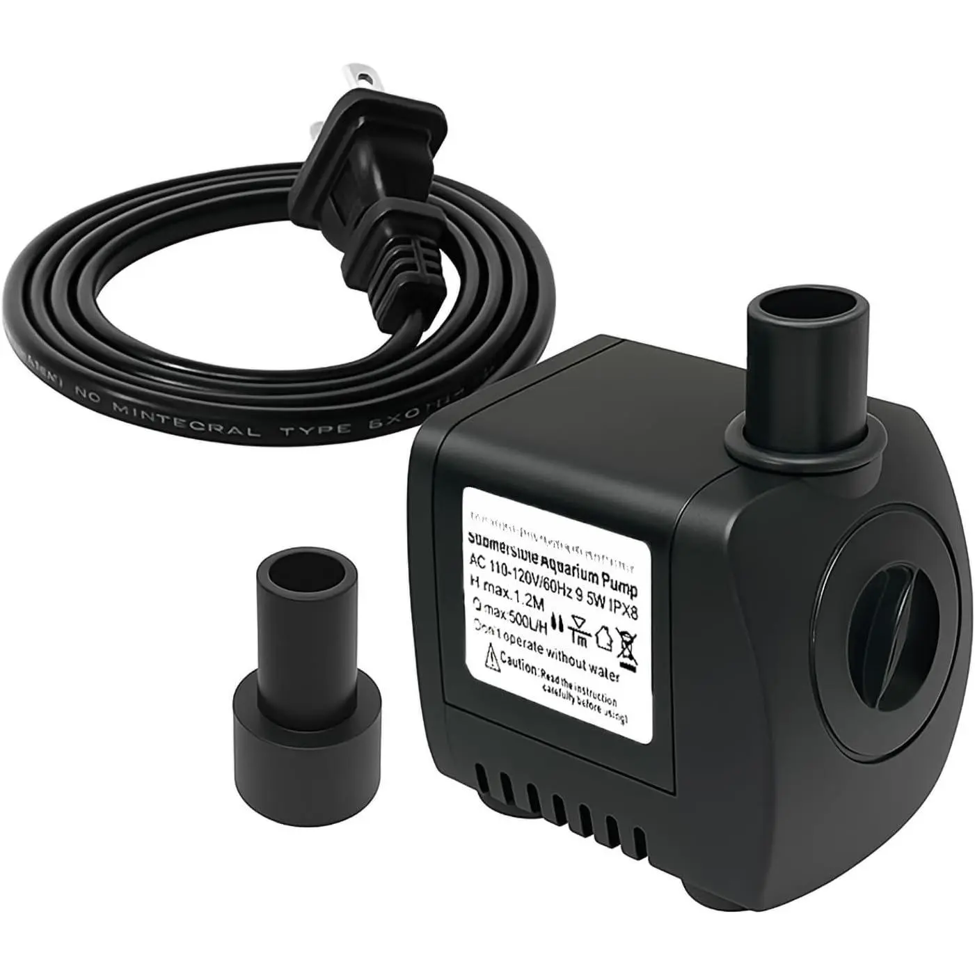 130GPH Small Submersible Water Pump Ultra-Quiet 4ft. High Lift for Fountains