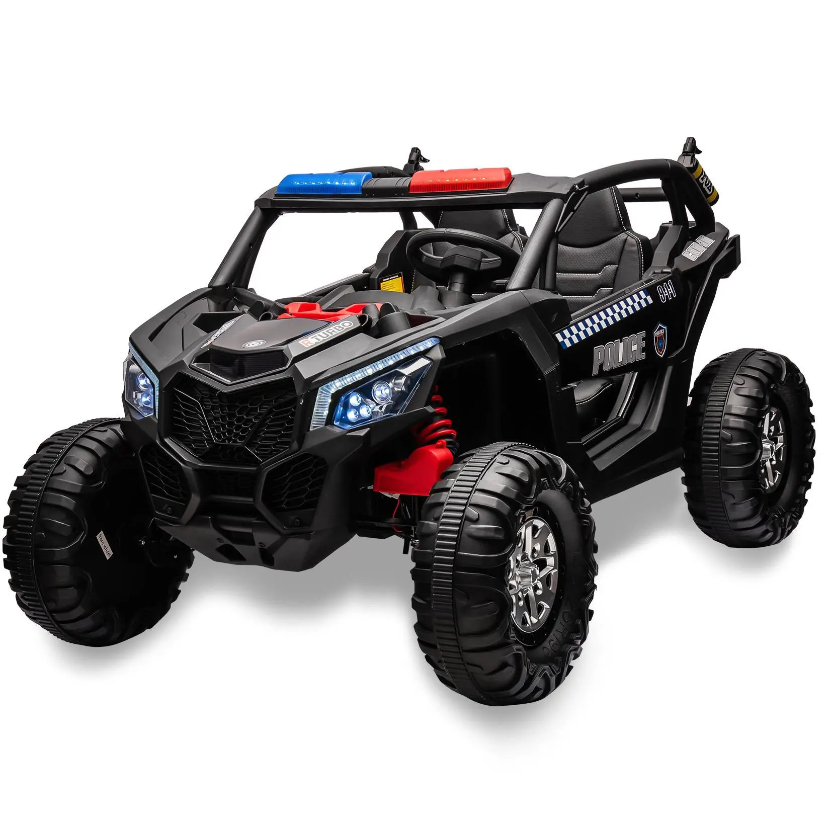 GARVEE 24V 4WD 2-Seater Remote Control Kart - 4-Wheel Design Electric UTV Toy Car for Ages 12+, with Powerful Motors, Leather Seats, Music Feature, Lights, Shock Absorbers, Four Wheel Design
