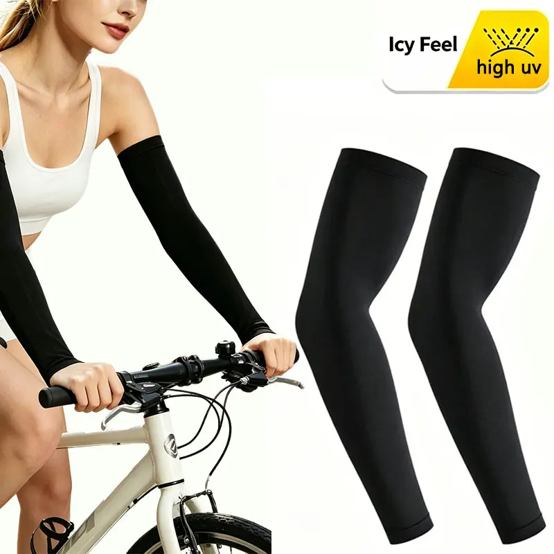 Unisex Cooling Nylon Protective Sleeves - Full Coverage, UPF 50+ Sun Protection, Elastic Fit, Breathable, Inclusive Size for Pickleball, Hiking, Gym Workouts, Travel, Pull On, Rinse in Cold Water, Cooling Arm Sleeves