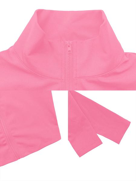 Aliling Casual Women's Two-Piece Set, Spring & Fall Long Sleeve Zipper Crop Top, High Waist Short Pleated Skirt, Slim-Fitting Crop Top and Skirt