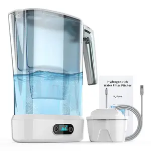 Hydrogen Water Filter Pitcher -  Rich Hydrogen Water Generator Electrolysis Jug with SPE/PEM. Removes 99% of Lead, Microplastics,  & Chlorine -  UltraFiltration Technology