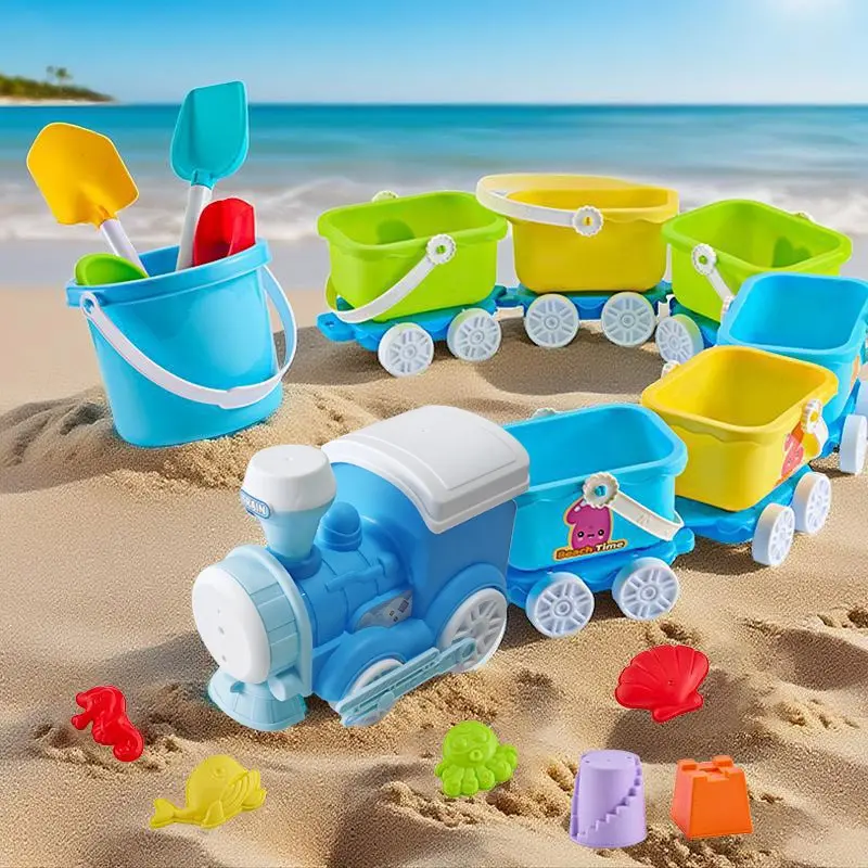 Beach Toy Set, Ice Cream Sandbox Castle Mold, Sand Bucket Shovel Digging Tools, Portable Storage Net Bag, Outdoor Water Play Toys