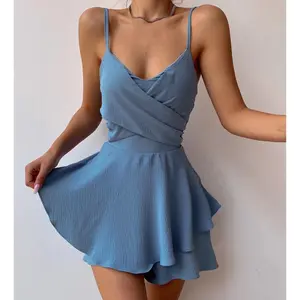 Sexy Sleeveless Romper Playsuit Female Summer Beach Casual Shorts Jumpsuit Streetwear Women Fashion Backless Streetwear Outfits