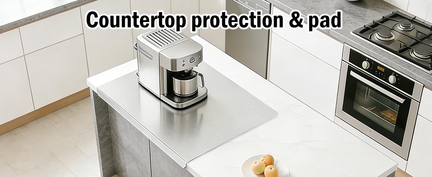 Stainless Steel Cutting Board with Lip, Large Metal Chopping Board with Counter Edge, Dishwasher Safe Non-Slip Pastry Board for Meat Vegetables & Baking(18x14)