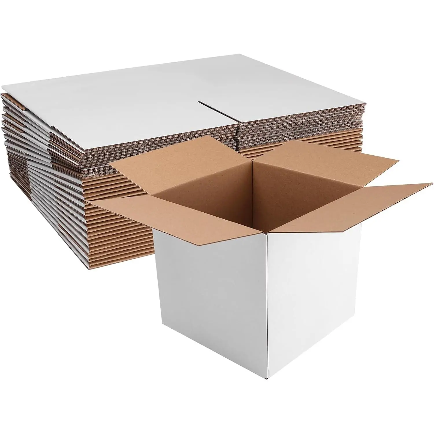 25-Pack 8x8x8 in Eco-Friendly Corrugated Cardboard Shipping Boxes, Quick-Assemble Decorative White Mailers for E-Commerce Sellers, Small Business Packaging & Gift Storage (Womenswear Underwear Bra Accessory Use)